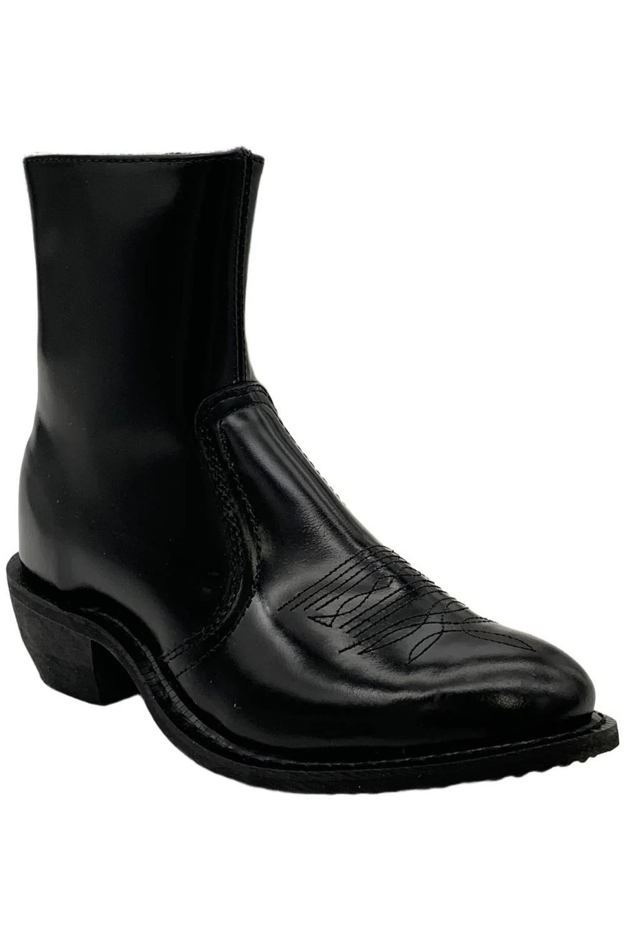 Leather Classics Men's 7-1/2" Western Dress Leather Boots Black - Medium